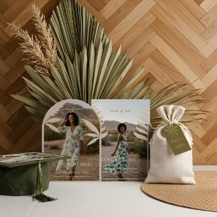 Convite Boho Retro Tropical Palm Tree Foto