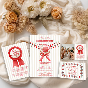 Cartão De Informações Chá de panela desportivo Baseball Homerun