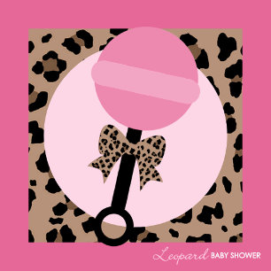 Leopardo e Chá de fraldas rosa