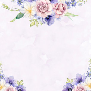 Convite Chá de casamento de Florais de Cor da Água Violeta