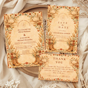 Cartão De Agradecimento Casamento de Jardim Country Western Rústico