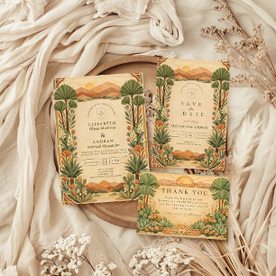 Convite Casamento Botânico no Deserto Boho