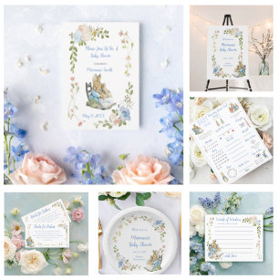 Convite Clássico Peter o Chá de fraldas dos Gêmeos do Coel