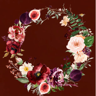 Convite Casamento De Burgundy E Tan Rustic De Flores Selva