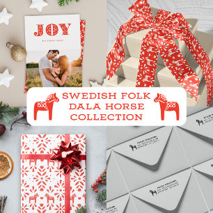 Papel De Presente Quebra de Dala Holiday Red Holiday, de Cavalo Bran