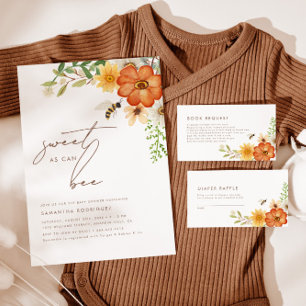 Cartão De Informações Abelhas Como Podem   Fralda Floral Raffle