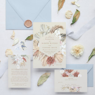 Flyer Casamento de Selva Floral Seca Pampas