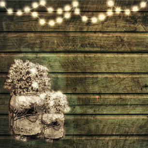 Convite Rustic Mason Jar Weding