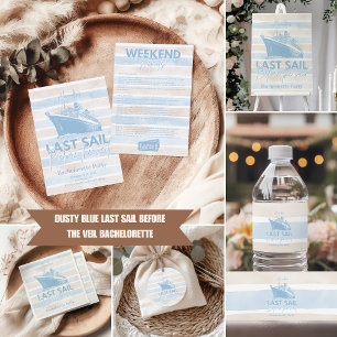 Adesivo Redondo Dusty Blue Última Vela Antes Da Bachelorette Do Vé