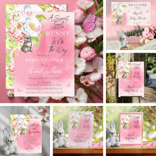 Convite Um Pequeno Coelhinho Está A Caminho De Um Bebê