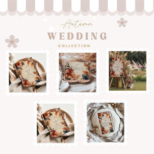Convite Casamento Floral Outonal Vintage com Estilo Mal-hu