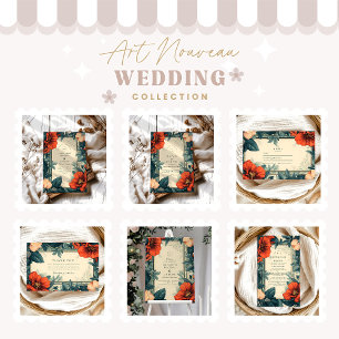 Convite Nouveau Europeu de Casamento Floral