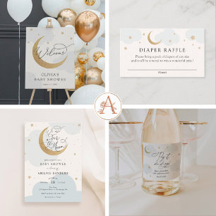 Convite Meu filho, minha lua e todo meu Chá de fraldas de 