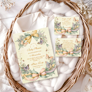 Convite Chá de fraldas de Arco de borboleta