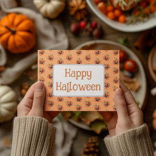 Adesivo Quadrado Halloween Kawaii Pumpkins