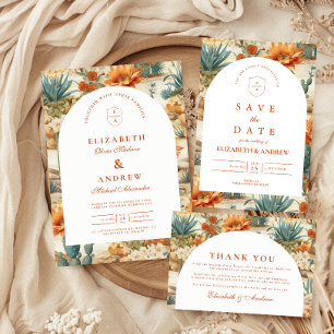 Cartão De Agradecimento Arco de Casamento no Deserto Boho