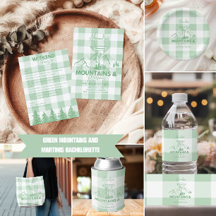 Adesivo Redondo Montanhas Verdes e Bachelorette Martinis