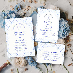 Convite Porcelana Azul e Branco Casamento Chinoiserie