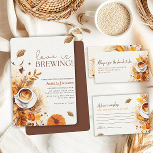 Convite Boho Fall Love está fazendo Chá de panela de café