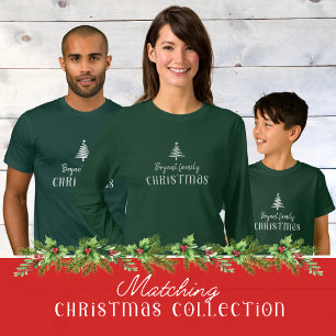 Camiseta Árvore de Natal da família personalizada manga lon