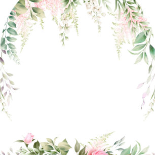 Convite Casamento Francês Floral de Wisteria Rosa Botânica