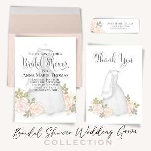 Imã Vestido de Casamento de Rosas de Aquarela Floral