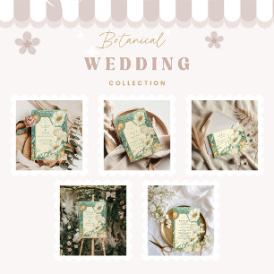 Cartão RSVP Art Nouveau White Poppy Casamento