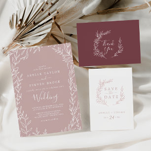 Folha mínima   Convite para Casamento de Rosa Dust