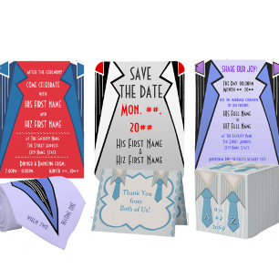 Convite Bauhaus Tuxedo - LBV (Cerimônia de Casamento)