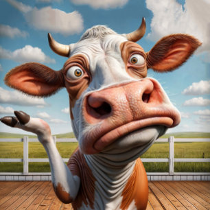 Relógio Grande A vaca Bobo - "Sério?" Design de citação engraçado