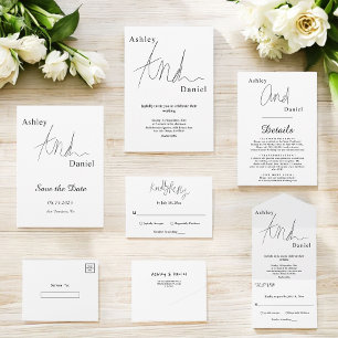 Casamento Simples Da Caligrafia Branca E Preta Ele
