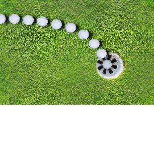 Adesivo Redondo Golf Instruction Swing Sweat Flag hole on green