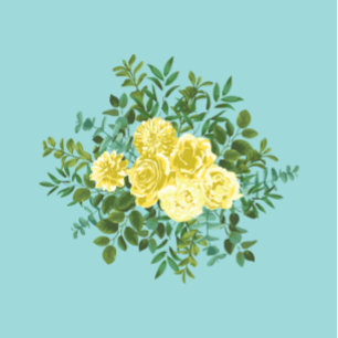 Convite Casamento Floral de Rosa de Teal Amarelo-claro e A