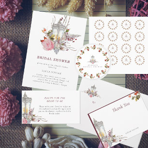 Cartão De Agradecimento Exemplo de Rosas Florais Russos e Chá de panela La