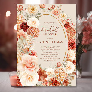 Convite Boho terracotta burgundy floral eucalipto Bridal