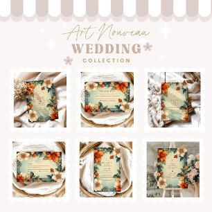 Cartão De Agradecimento Rico Floral Wedding Art Nouveau