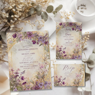 Convite Lavanda Art Nouveau Mucha