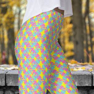 Legging Padrão Fabuloso de Desvio em Fase Vermelha Brilhan