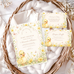 Convite Chá de Bebê Flor Silvestre Doce Patinho