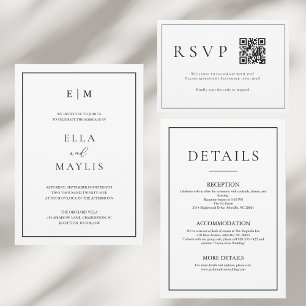 RSVP Minimalista Moderna para Casamento com Código