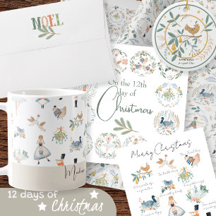 Cartão Postal 12 dias de fotos de Natal personalizadas