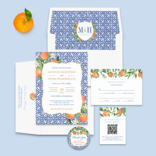 Zesty ORange Blue Azulejos Opções de RSVP