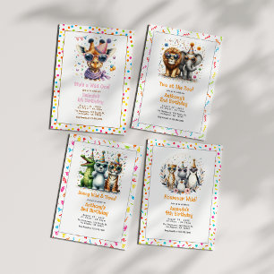 Convite Selgle Safari Animal "Quente Selvagem" 4º aniversá