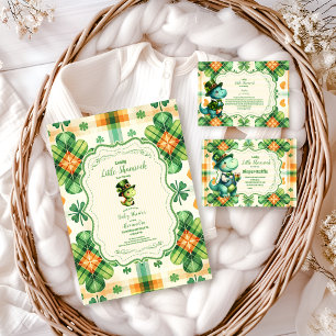 Convite Dinossaur Lucky Little Shamrock Chá de fraldas