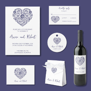 Adesivo Redondo Blue Talavera Heart