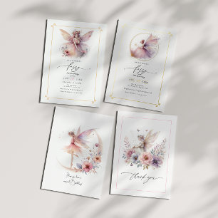 Convite Fairy First primeiro aniversario Party