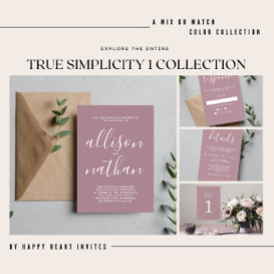 Convite Casamento Minimalista Azul Marinho Escuro Verdadei