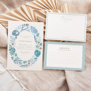 Cartão De Agradecimento Sob o plano náutico da aquarela marítima