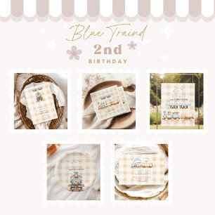 Convite Segundo aniversário Vintage Train