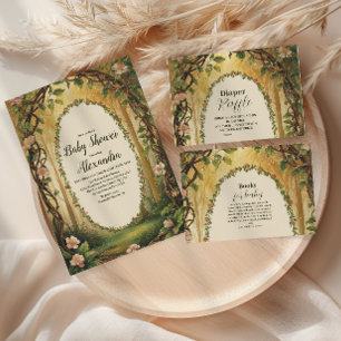 Cartão De Informações Livro de Histórias da Floresta Florestal para Bebê